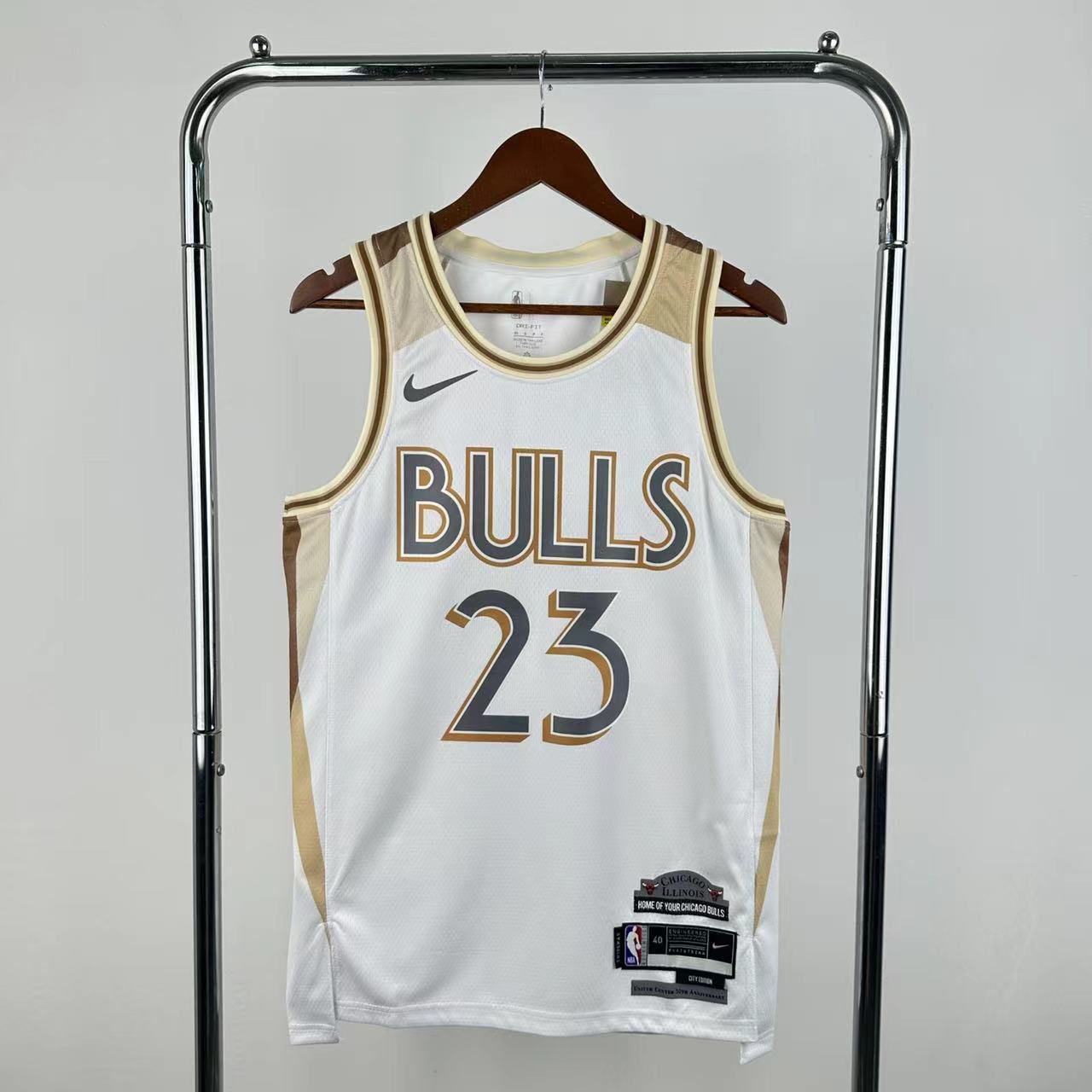 Men Chicago Bulls #23 Jordan White Nike City Edition Season 2025 NBA Jersey